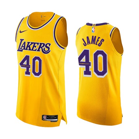 Camiseta Hombre NBA Los Angeles Lakers Lebron James 40k Points Nike Icon Edition Amarillo Swingman